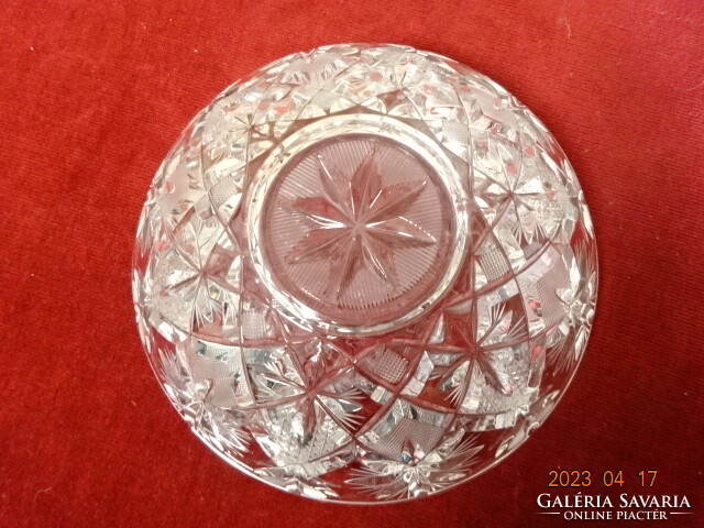 Lip polished glass bowl, diameter 20 cm, height 7.3 cm. Jokai.