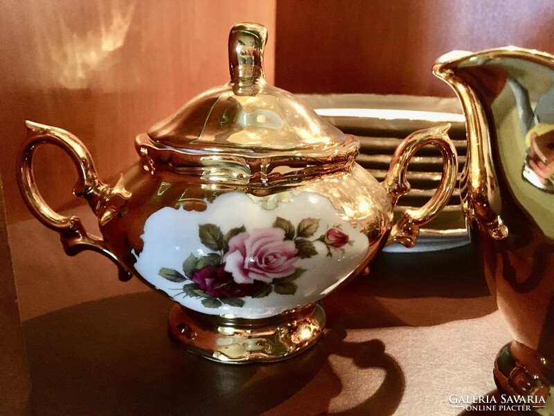 Bavaria 24-piece antique porcelain set decorated with 24k real gold