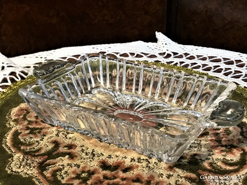 Special, giftable, 835 silver overlay, medium size, flawless, old crystal bowl
