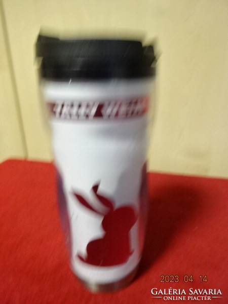 Thermos with Playboy bunny label, height 18.5 cm. Jokai.