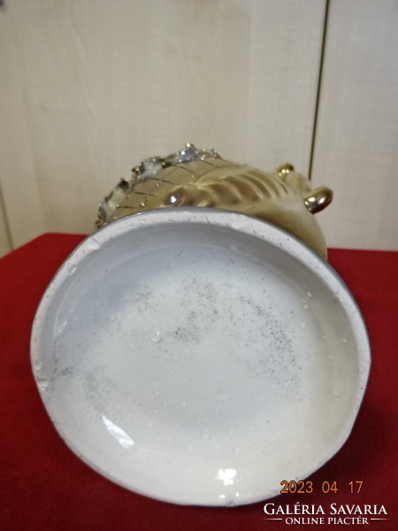 Román porcelán, aranyozott váza, magassága 34,5 cm. Jókai.