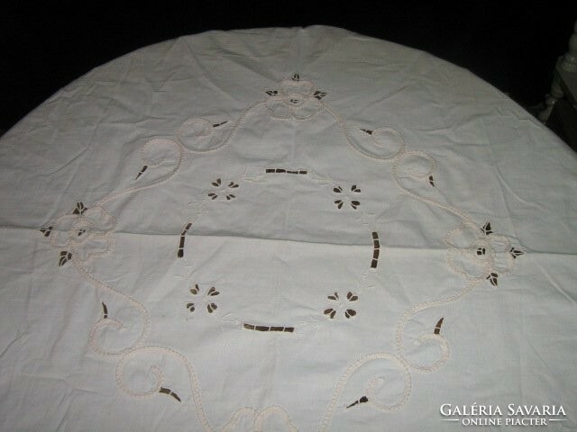 Beautiful ribbon embroidered tablecloth