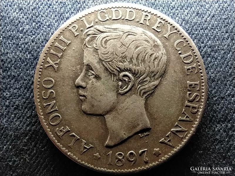 Philippines xiii. Alfonso (1886-1898) 1 peso 1897 replica (id69261)