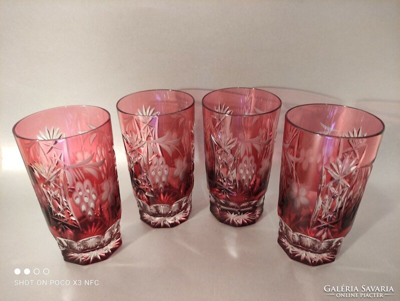 Ajka crystal marsala glass set 4 glasses