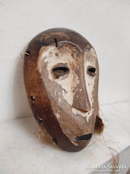 Antik afrikai fa maszk Lega népcsopoprt Kongó africká maska leértékelt 343 Le dob 400 7167