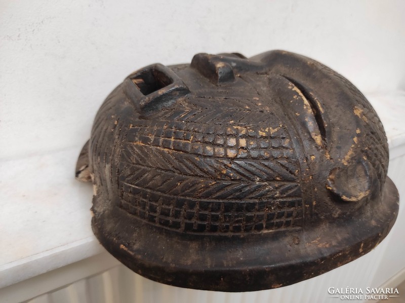 Antik afrikai patinás fa maszk Kongó africká maska sérült 73 Le dob 300 6743