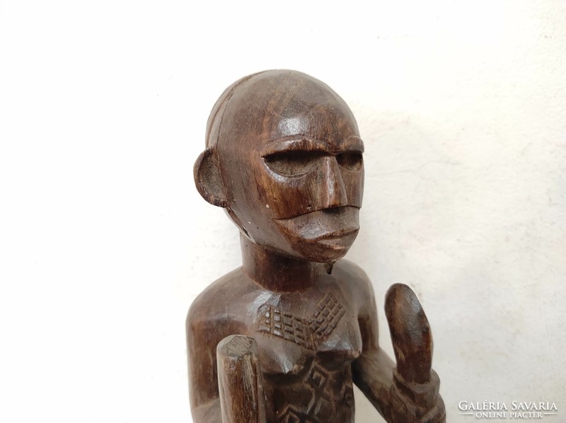 Antik afrikai harcos szobor Kamerun sérült 322 Le dob 300 7246