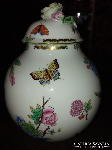 Antik herendi öblös fedeles váza