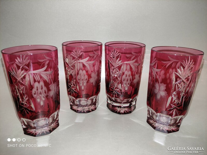 Ajka crystal marsala glass set 4 glasses