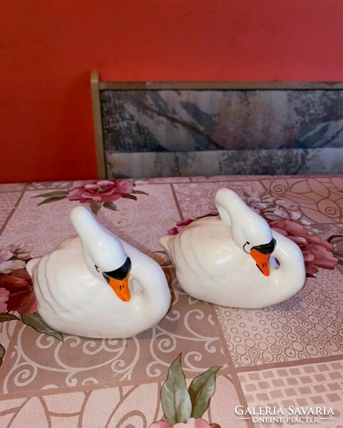 Porcelain swans