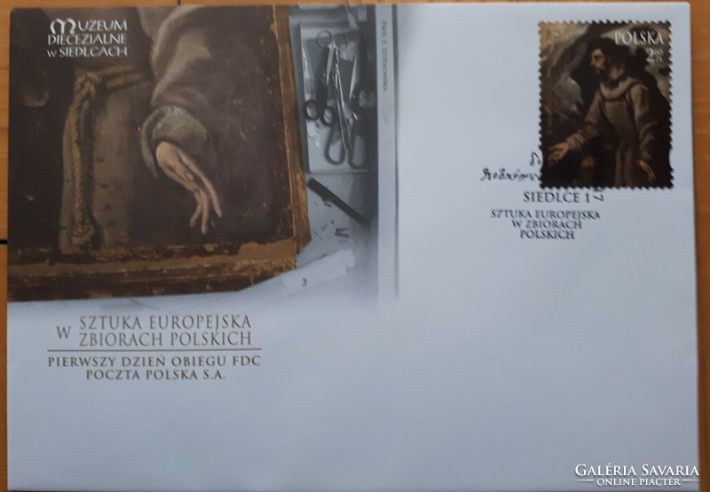 Lengyel első napi boríték / FDC El Greco: Szent Ferenc elragadtatása (Krakkó)