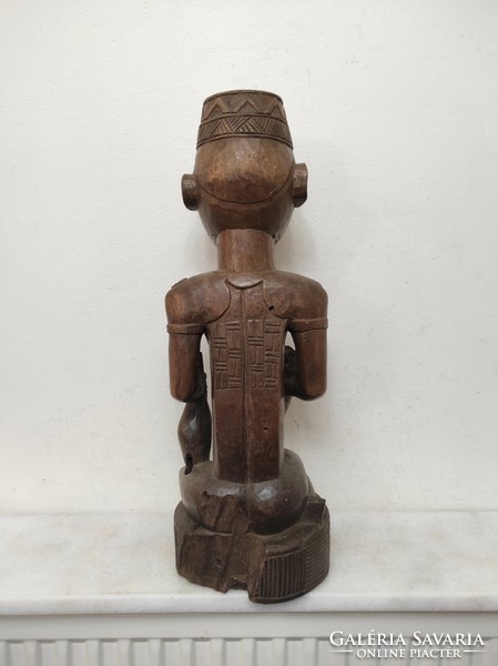 Antik afrikai anya gyerekkel Bakongo népcsoport szoptató szobor Kongó sérült 330 dob 88 7251