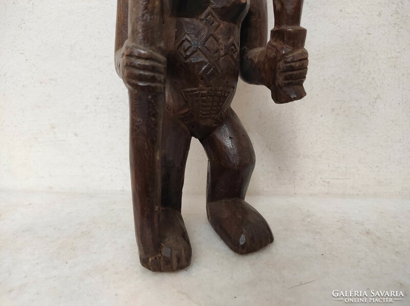 Antique African warrior statue Cameroon damaged 322 drop 300 7246