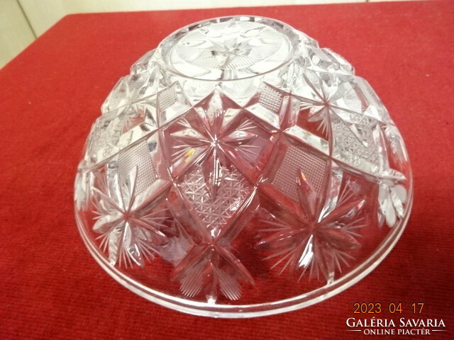 Lip polished glass bowl, diameter 20 cm, height 7.3 cm. Jokai.
