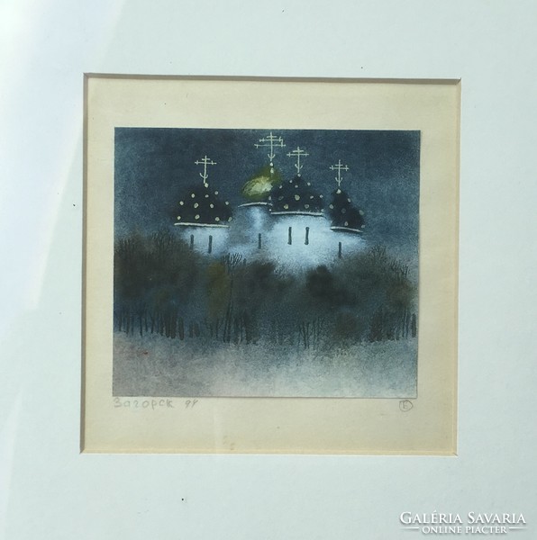 Marked watercolor miniature!!! 21X19cm!!!