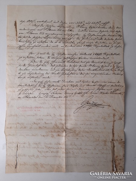 The Andaházy family archive no.119: Private letter 1854.Dec.14.