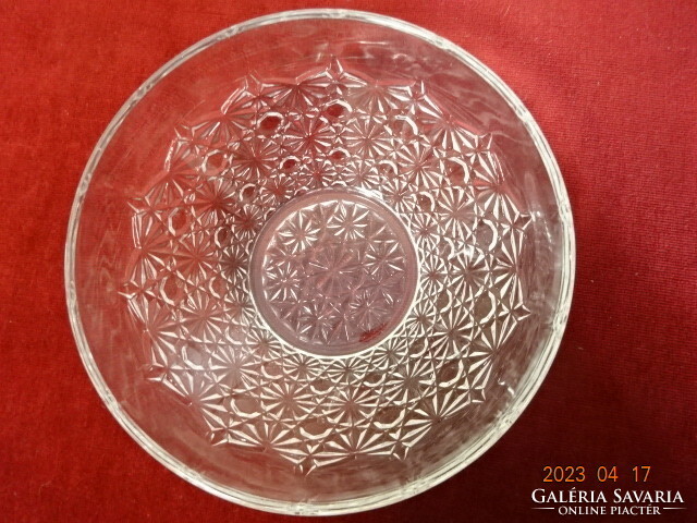 Lip polished glass bowl, diameter 20 cm, height 8.8 cm. Jokai.