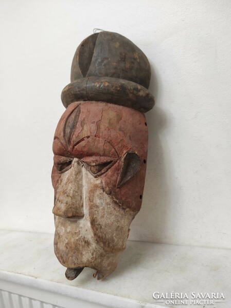 Antique African patina wooden mask Pende ethnic group Congo discounted damaged 906 drum drum 7272