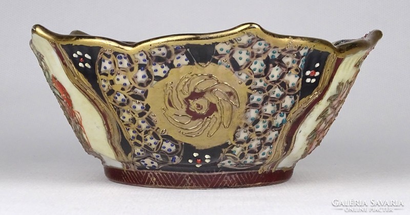 1M904 Gazdagon aranyozott kínai porcelán tál tálka