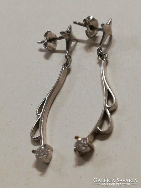 Silver stone earrings 3.5 cm