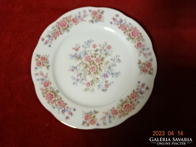 Kínai porcelán kistányér, három darab, apró rózsa mintás Jókai.