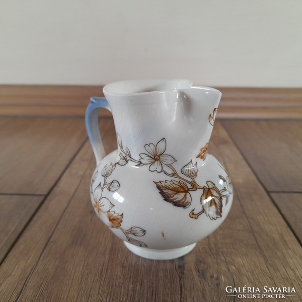 Antique Zsolnay small jug with floral pattern