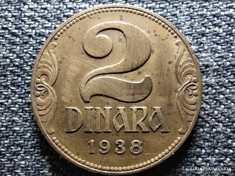 Yugoslavia II. Péter (1934-1945) 2 dinar large crown 1938 (id42726)