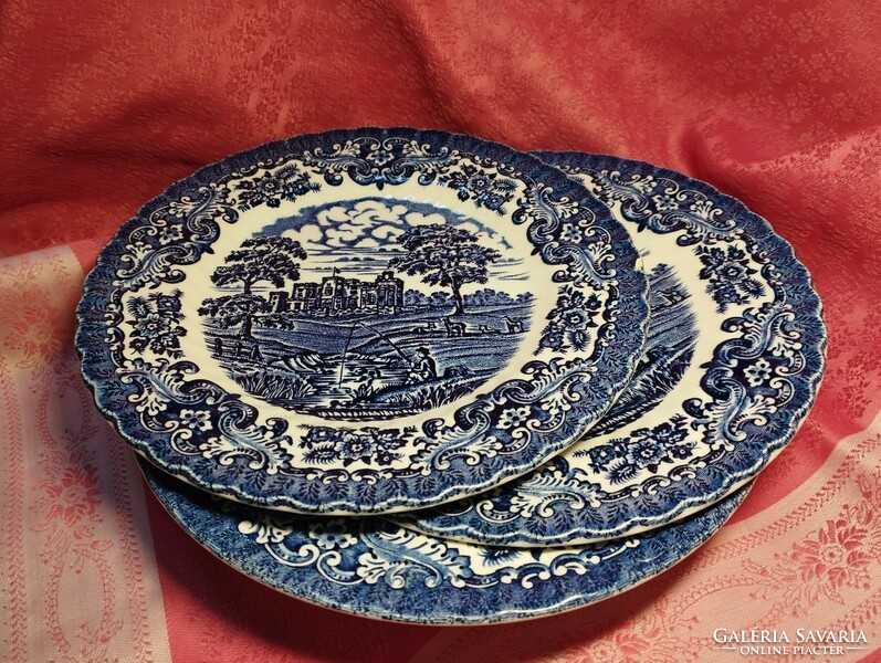 English scenic porcelain plates