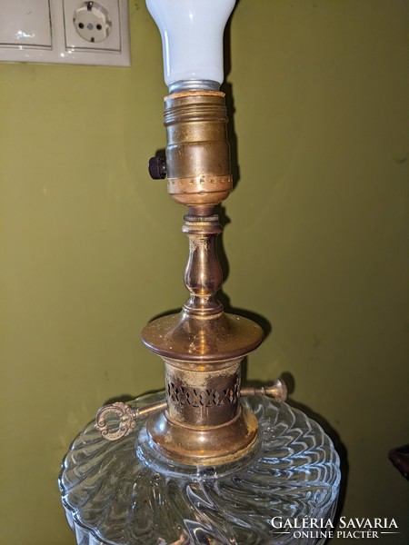 Antique Biedermeier copper table lamp