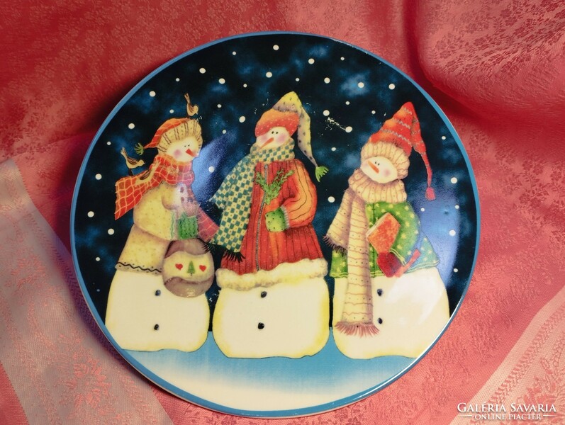 Hóemberes gyerekfestmény porcelán süteményes tányéron