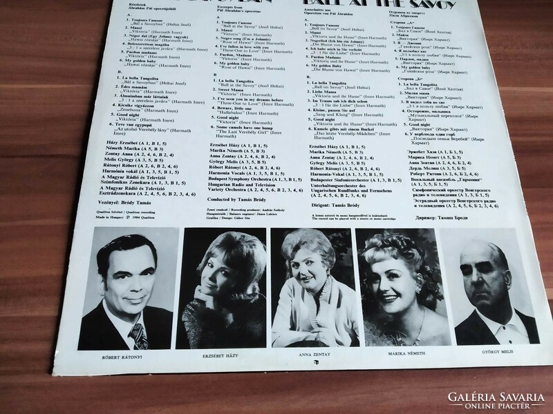 Pál Ábrahám: Ball in the Savoy, vocals: Erzsébet Házy, György Melis, Rátnyi Róbert and others, 1984