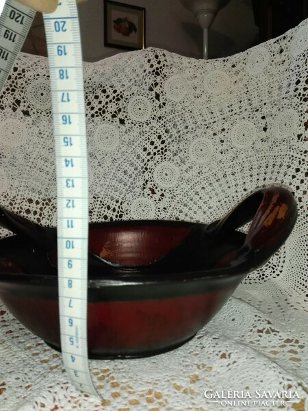 Ceramic fruit bowl...Leather effect.