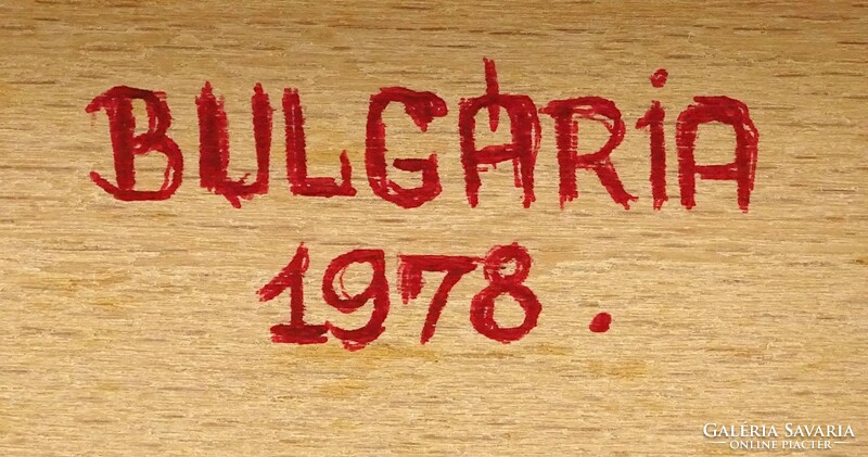 1M733 Régi Bolgár kínáló szivar vagy kártya fa doboz 1978
