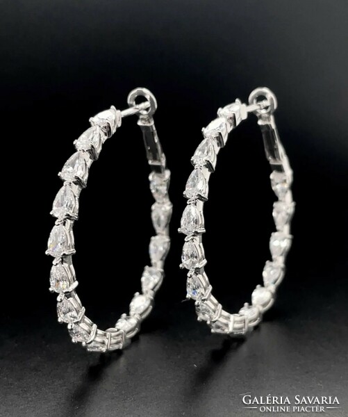 Huge, fabulous, sparkling, full cubic zirconia stud earrings 925 - new