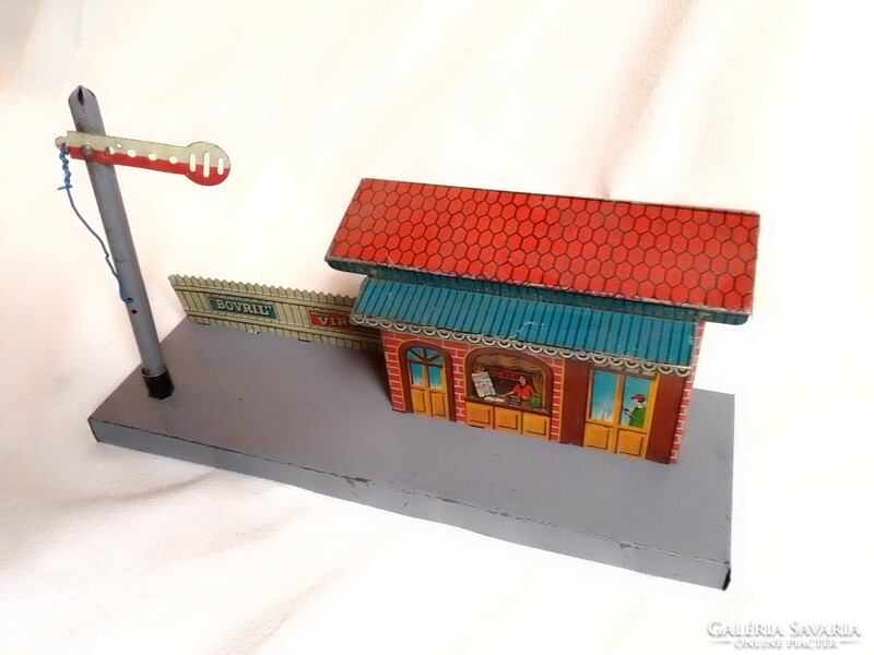 Old drgm railway branch building kiosk traffic 0 train model disc game field table accessory
