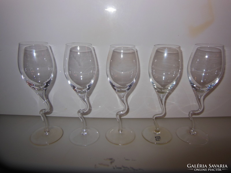 Set - 5 pcs - crystal - marked - glass - 23 x 6 cm - special - German - perfect