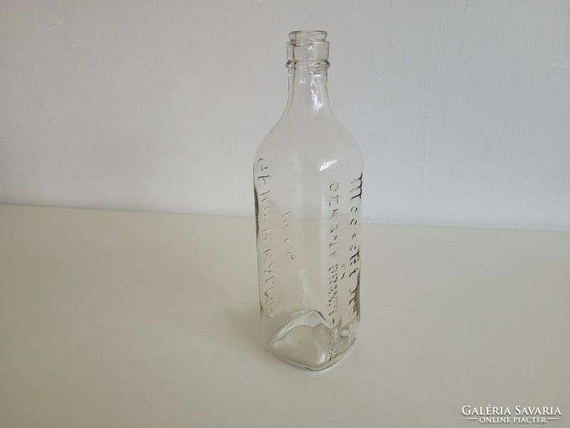 Old Mecsek drink and dekány brandy factory Geiger Kálmán Pécs glass conical bottom glass bottle