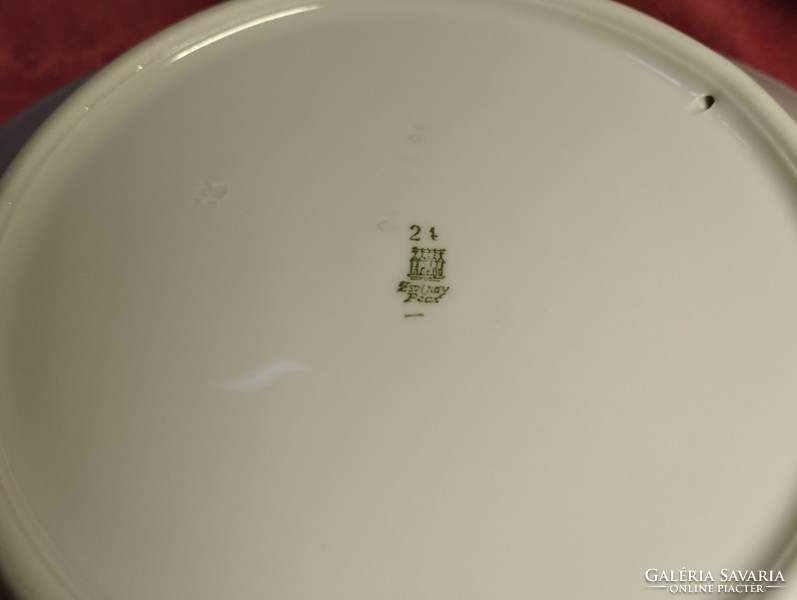 Zsolnay ibolyamintás porcelán mély tányér