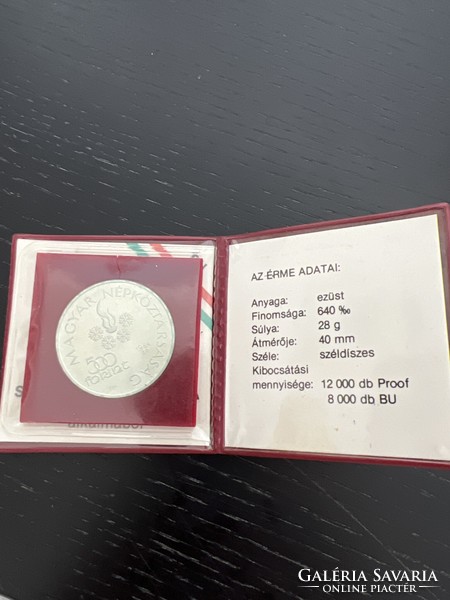 XIV. Téli Olimpia Sarajevo .640 ezüst 500 Forint 1984 BP BU