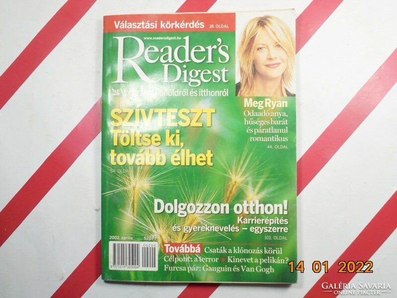 Régi retro Reader's Digest Válogatás újság magazin 2002. április - Ajándékba születésnapra