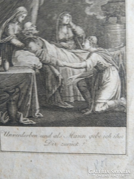 Original copper engraving, biblical scene, ca.1801