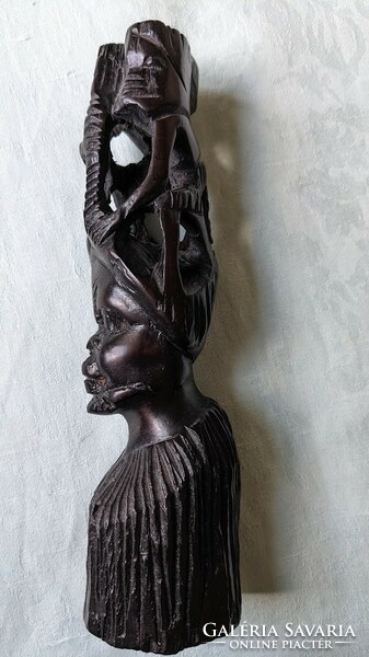 Female head ebony sculpture