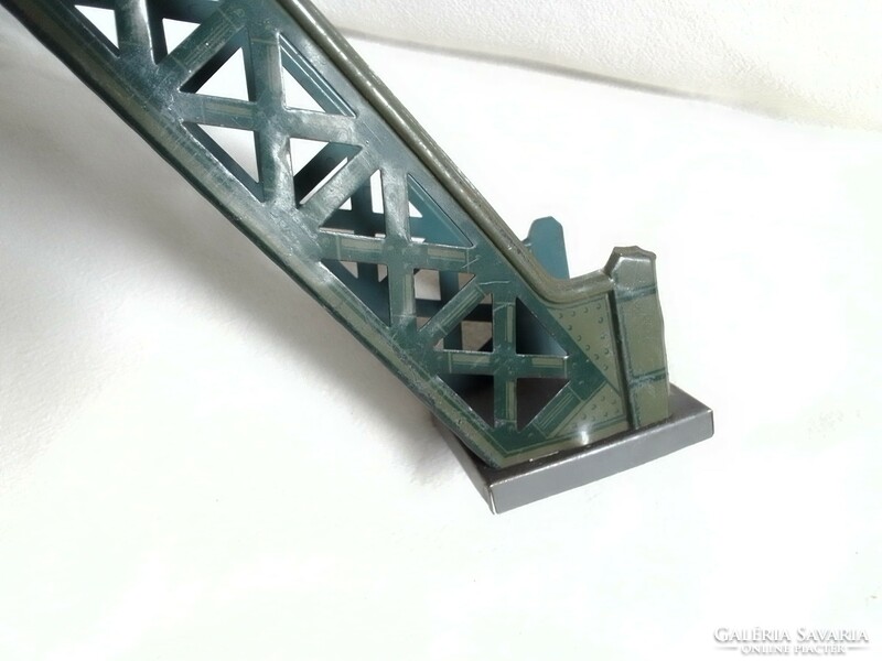 Antik régi gyalogos vasúti felüljáró 0-ás vonat vasút modellhez terepasztal kiegészítő lemezjáték