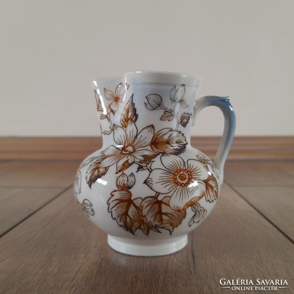 Antique Zsolnay small jug with floral pattern