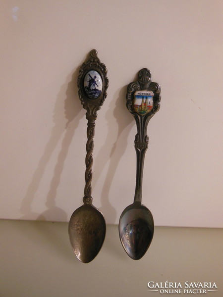 Spoon - 2 pcs. - Silver plated - marked - 11 x 2 cm - 10 x 2 cm - old - Austrian - flawless