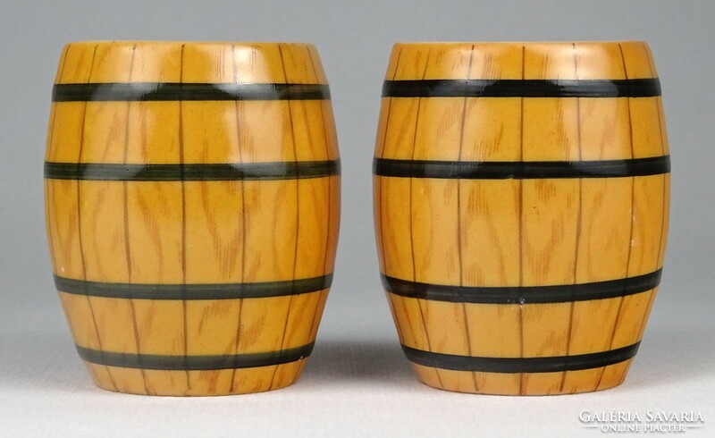 Pair of 1M728 brand vermouth Budafok Hólloháza porcelain barrels