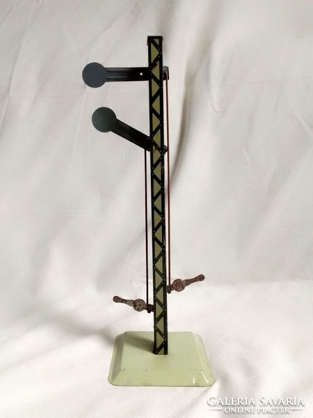 Old railway two-disc signal post red green 0 train model field table additional board game