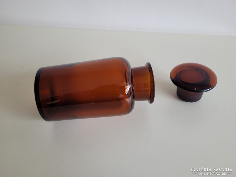 Old apothecary brown corked glass apothecary glass pharmacy bottle
