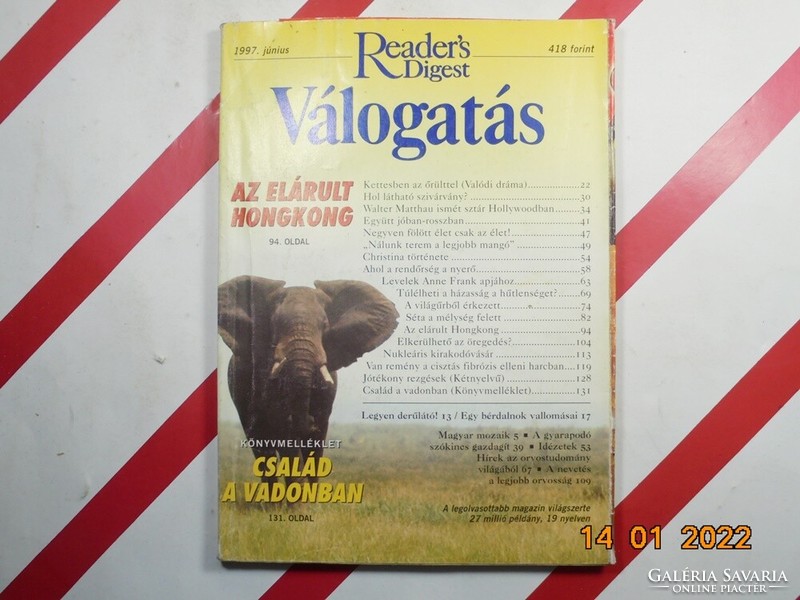 Régi retro Reader's Digest Válogatás újság magazin 1997. június - Ajándékba születésnapra