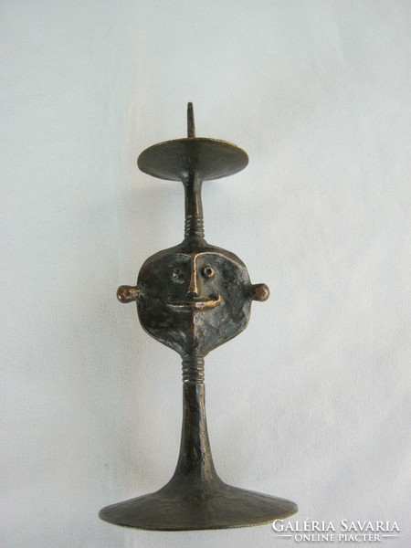 Retro ... Hungarian industrial art bronze candle holder